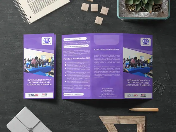 Tri-fold brochure (front), designed by Hive Designs